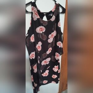 Sleepless dress with sheer overlay